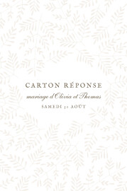 Carton réponse mariage Mille fougères (portrait) beige
