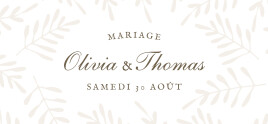 Etiquette perforée mariage Mille fougères beige