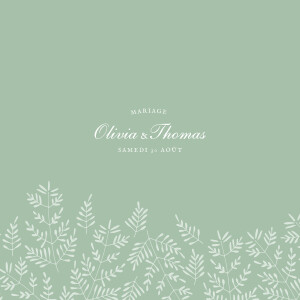 Faire-part de mariage Mille fougères (4 pages) vert Faire-part de mariage Mille fougères (4 pages) vert