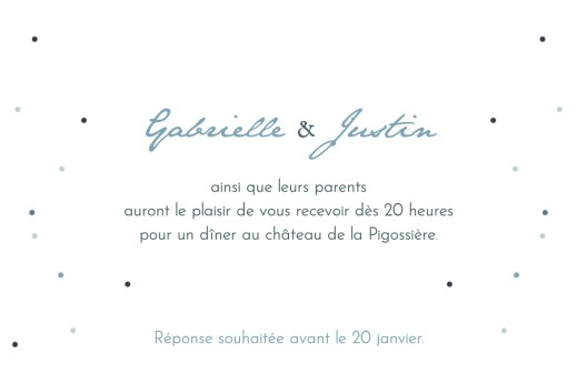 Carton d'invitation mariage Nuit d'été (dorure) bleu - Verso Carton d'invitation mariage Nuit d'été (dorure) bleu - Verso