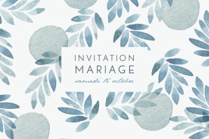 Carton d'invitation mariage Nuit d'été (dorure) bleu Carton d'invitation mariage Nuit d'été (dorure) bleu