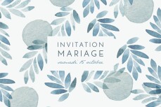 Carton d'invitation mariage Nuit d'été (dorure) bleu