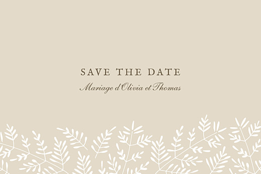 Save the Date Mille fougères beige Save the Date Mille fougères beige