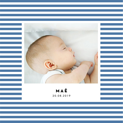 Faire-part de naissance Rayures pastel 4 pages bleu Faire-part de naissance Rayures pastel 4 pages bleu