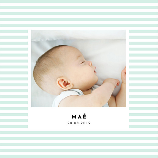 Faire-part de naissance Rayures pastel 4 pages vert Faire-part de naissance Rayures pastel 4 pages vert
