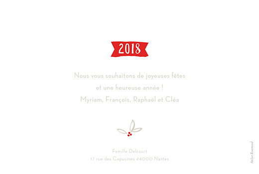 Carte de voeux Douce année photo blanc Carte de voeux Douce année photo blanc