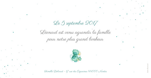 Faire-part de naissance À bicyclette (4 enfants) vert - Page 2 Faire-part de naissance À bicyclette (4 enfants) vert - Page 2