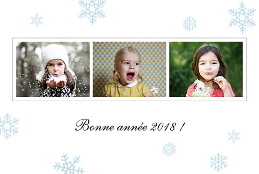 Carte de voeux Premiers flocons bleu Carte de voeux Premiers flocons bleu