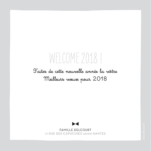 Carte de voeux Nœud pap' gris Carte de voeux Nœud pap' gris