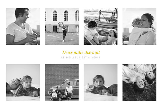 Carte de voeux 9 photos blanc Carte de voeux 9 photos blanc
