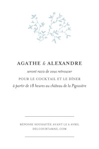 Carton d'invitation mariage Reflets dans l'eau vert Carton d'invitation mariage Reflets dans l'eau vert