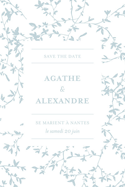Save the Date Reflets dans l'eau vert finition Save the Date Reflets dans l'eau vert finition