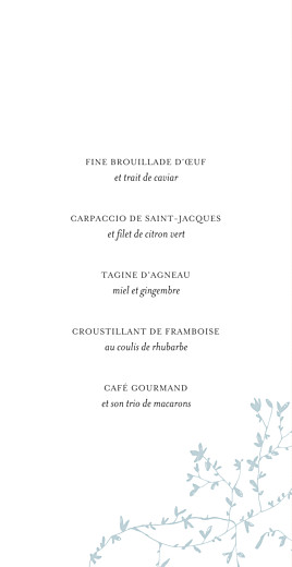 Menu de mariage Reflets dans l'eau vert Menu de mariage Reflets dans l'eau vert