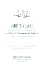Carton d'invitation mariage Bouquet sauvage (portrait) bleu