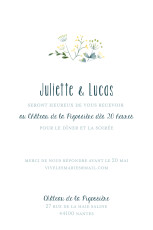 Carton d'invitation mariage Bouquet sauvage (portrait) jaune