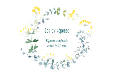 Carton réponse mariage Bouquet sauvage jaune Carton réponse mariage Bouquet sauvage jaune