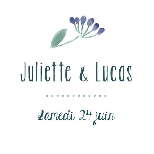 Etiquette de mariage Bouquet sauvage rose Etiquette de mariage Bouquet sauvage rose