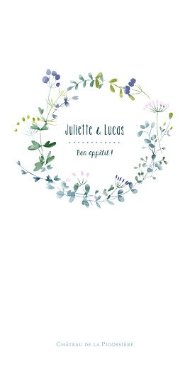 Menu de mariage Bouquet sauvage rose Menu de mariage Bouquet sauvage rose