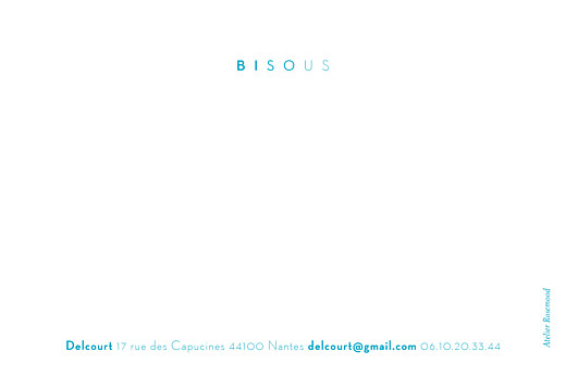 Carte de correspondance Azur bleu - Verso Carte de correspondance Azur bleu - Verso
