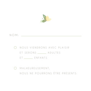 Carton réponse mariage Jardin anglais vert Carton réponse mariage Jardin anglais vert