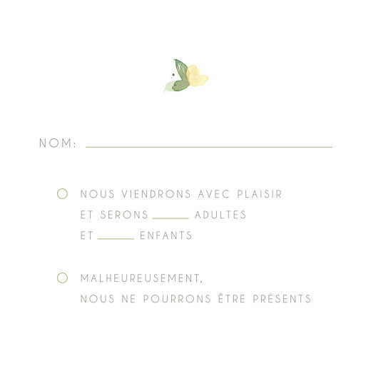 Carton réponse mariage Jardin anglais vert Carton réponse mariage Jardin anglais vert