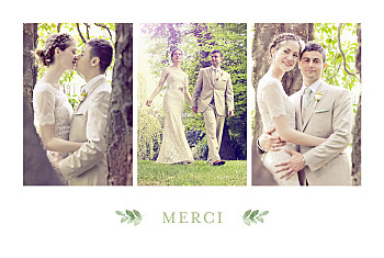 Carte de remerciement mariage jardin anglais vert Carte de remerciement mariage jardin anglais vert