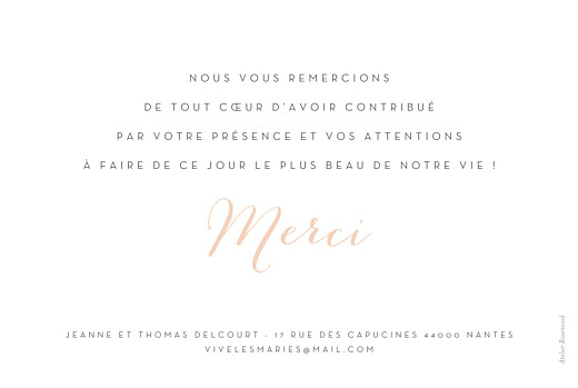 Carte De Remerciement Mariage Merci Rosemood