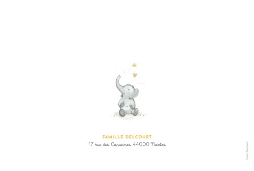 Faire-part de naissance 3 éléphants en famille jaune - Page 4 Faire-part de naissance 3 éléphants en famille jaune - Page 4