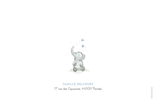 Faire-part de naissance 5 éléphants en famille bleu - Page 4 Faire-part de naissance 5 éléphants en famille bleu - Page 4