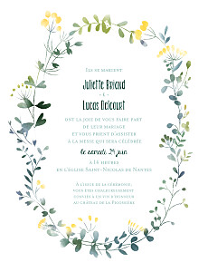 Faire-part de mariage Bouquet sauvage (portrait) jaune Faire-part de mariage Bouquet sauvage (portrait) jaune