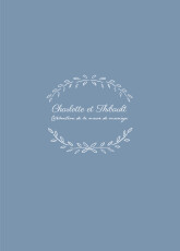 Couverture livret de messe mariage Poème bleu