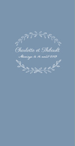 Menu de mariage Poème bleu Menu de mariage Poème bleu