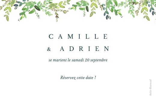 Save the Date Canopée vert - Verso Save the Date Canopée vert - Verso