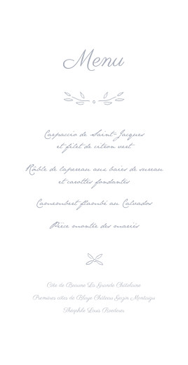 Menu de mariage Poème (4 pages) gris - Page 3 Menu de mariage Poème (4 pages) gris - Page 3