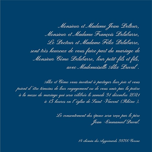 Faire-part de mariage Traditionnel bleu foncé - Page 3 Faire-part de mariage Traditionnel bleu foncé - Page 3