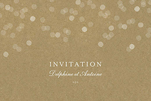 Carton d'invitation mariage Polka kraft - Recto Carton d'invitation mariage Polka kraft - Recto