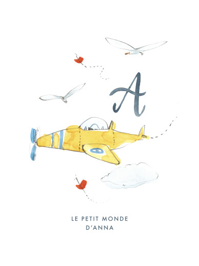 Affiche ABC… Avion bleu - Vue 2
