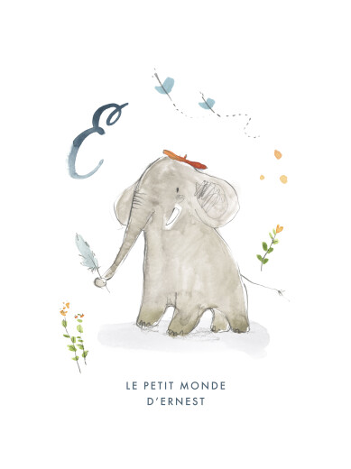 Affiche ABC… Éléphant bleu - Vue 2
