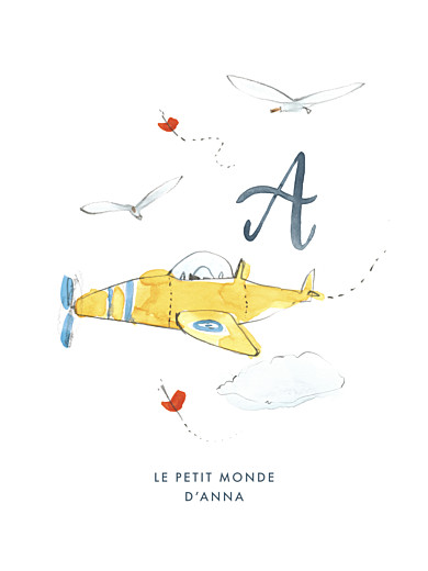 Affichette ABC… Avion bleu - Recto Affichette ABC… Avion bleu - Recto