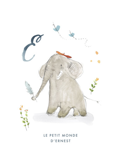 Affichette ABC… Éléphant bleu - Vue 2