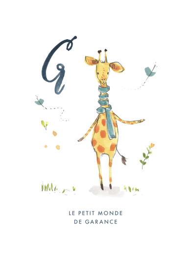Affichette ABC… Girafe bleu - Vue 2