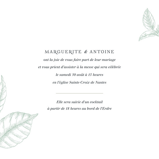 Faire-part de mariage Gravure simple (4 pages) vert - Page 3 Faire-part de mariage Gravure simple (4 pages) vert - Page 3