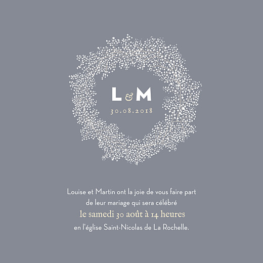 Faire-part de mariage Gypsophile gris Faire-part de mariage Gypsophile gris