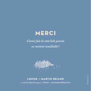 Carte de remerciement mariage Gypsophile bleu Carte de remerciement mariage Gypsophile bleu