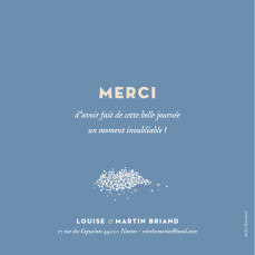 Carte de remerciement mariage Gypsophile bleu Carte de remerciement mariage Gypsophile bleu