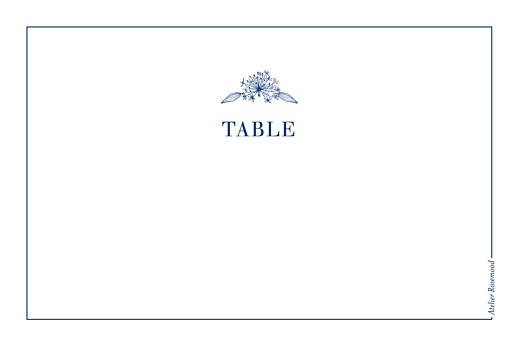 Marque-table mariage Nature chic bleu - Verso Marque-table mariage Nature chic bleu - Verso