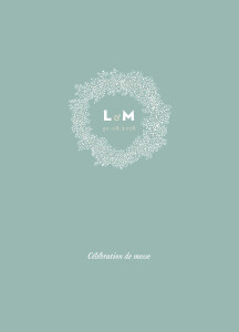 Couverture livret de messe mariage Gypsophile vert Couverture livret de messe mariage Gypsophile vert