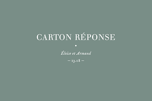 Carton réponse mariage Nature chic (dorure) vert - Recto Carton réponse mariage Nature chic (dorure) vert - Recto