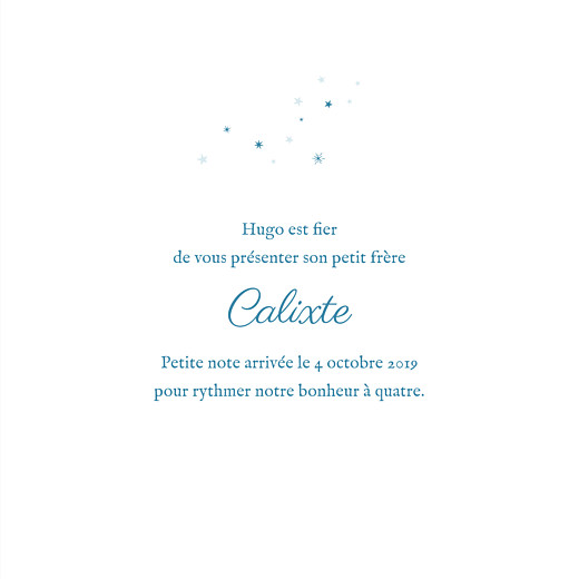 Faire-part de naissance Douceur céleste (4 pages) bleu Faire-part de naissance Douceur céleste (4 pages) bleu