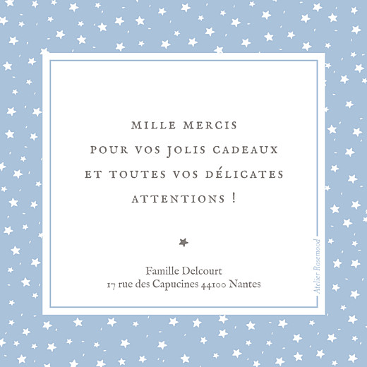 Carte de remerciement Petit souvenir étoilé bleu Carte de remerciement Petit souvenir étoilé bleu